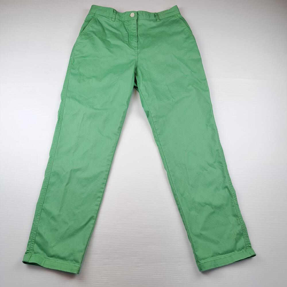 Joules Pants Womens 8 Green Chino Straight Leg Stretch Twill Elastic Waist
